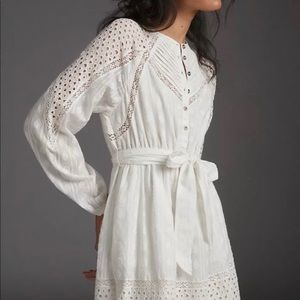 Anthropologie Ophelia eyelet minidress NWT large